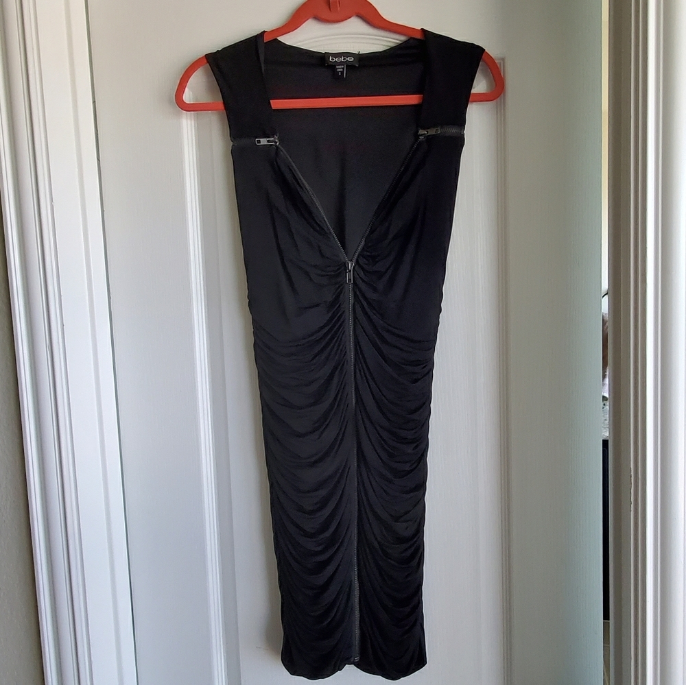 Black bebe zipper dress